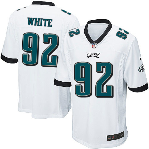 Men's Game Reggie White Nike Jersey White Road - #92 NFL Philadelphia Eagles